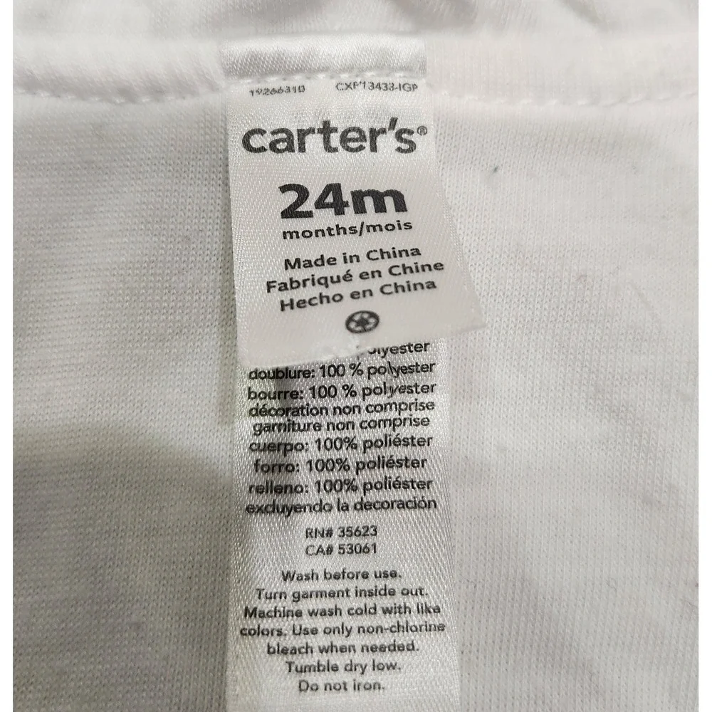 Carters Toddler Girls 24M Plush Unicorn Fleece Halloween Costume Hooded Zip Up